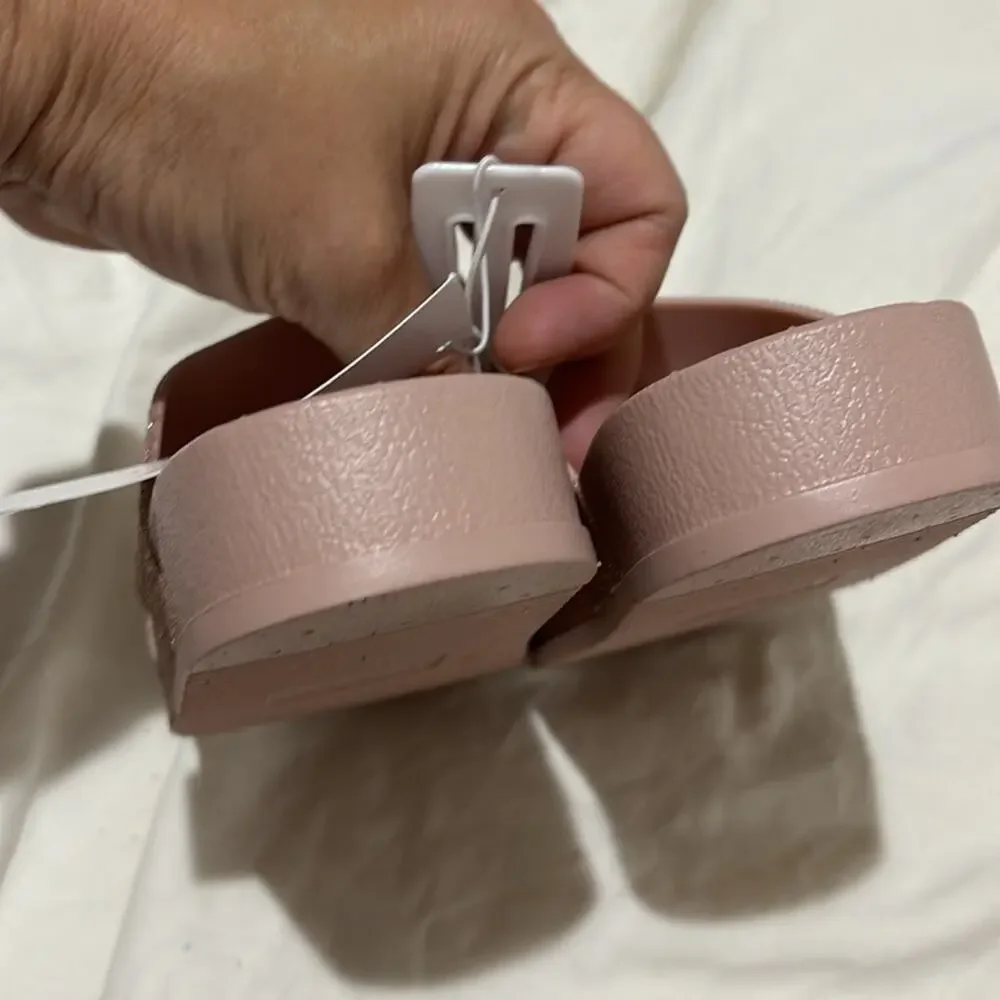 Capelli New York 1/2 molded footbed slides bling glimmer tops pink nwt